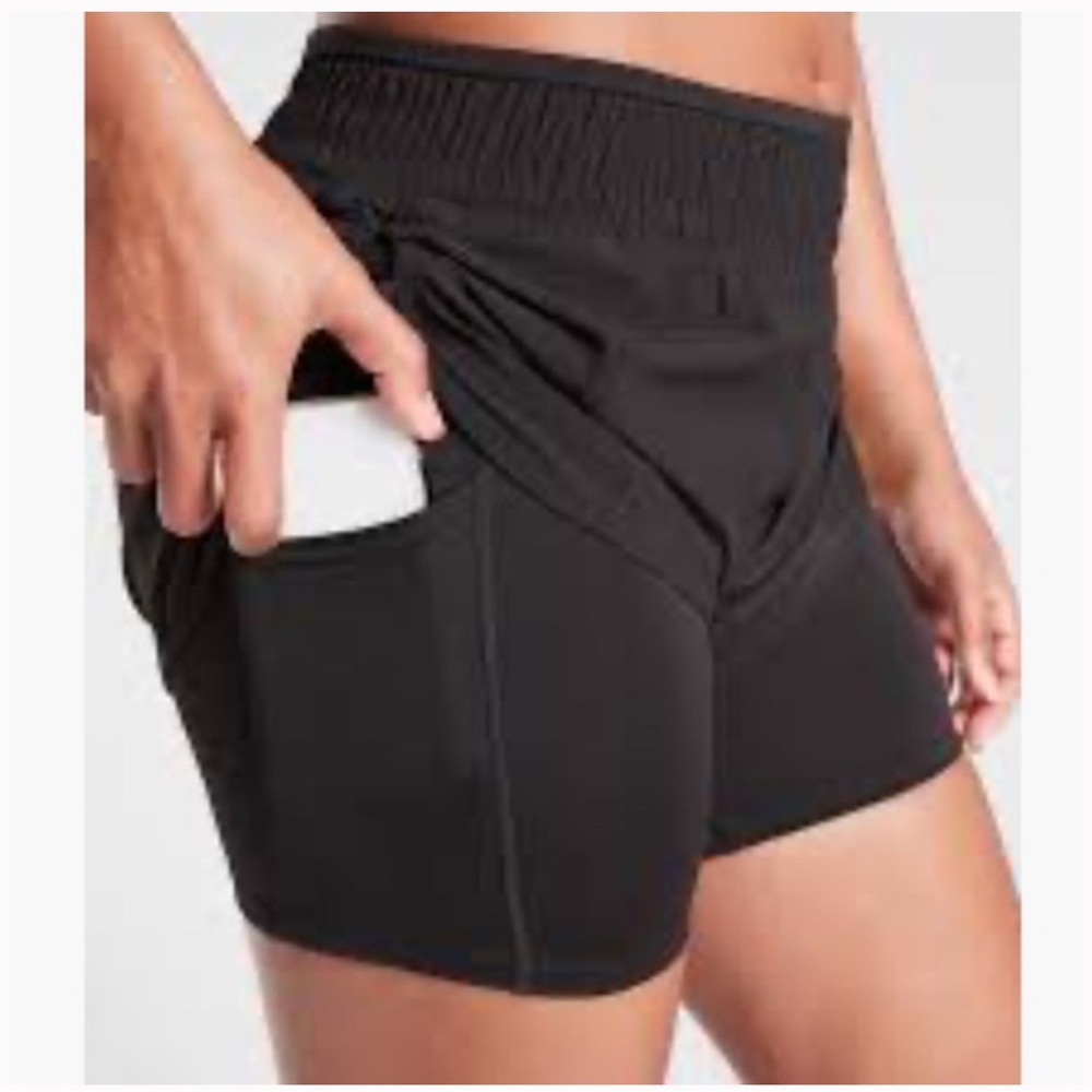 Athleta Women's Stay Fly 2-in-1 Black Shorts